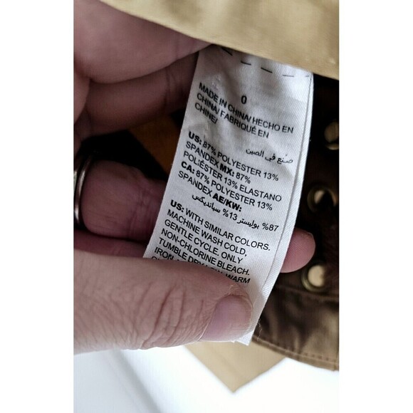 CHICO'S Zenergy Khaki Long Sleeve Zipup Side Lace Women Jacket - Picture 7 of 7